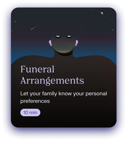 funeral arrangements card