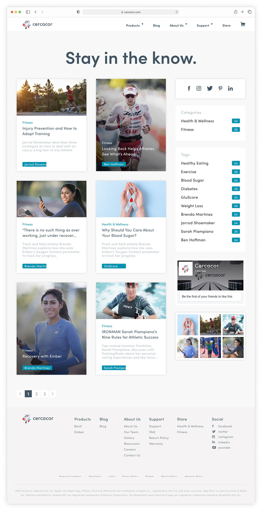 Cercacor blog front page