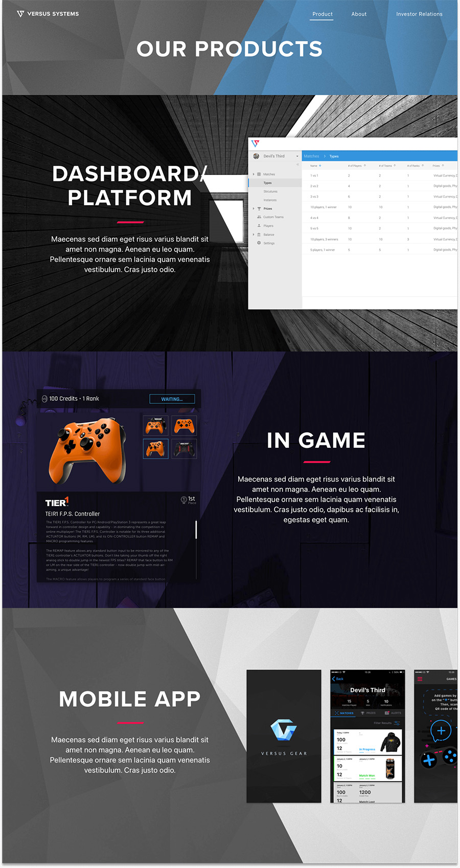 VS systems product page