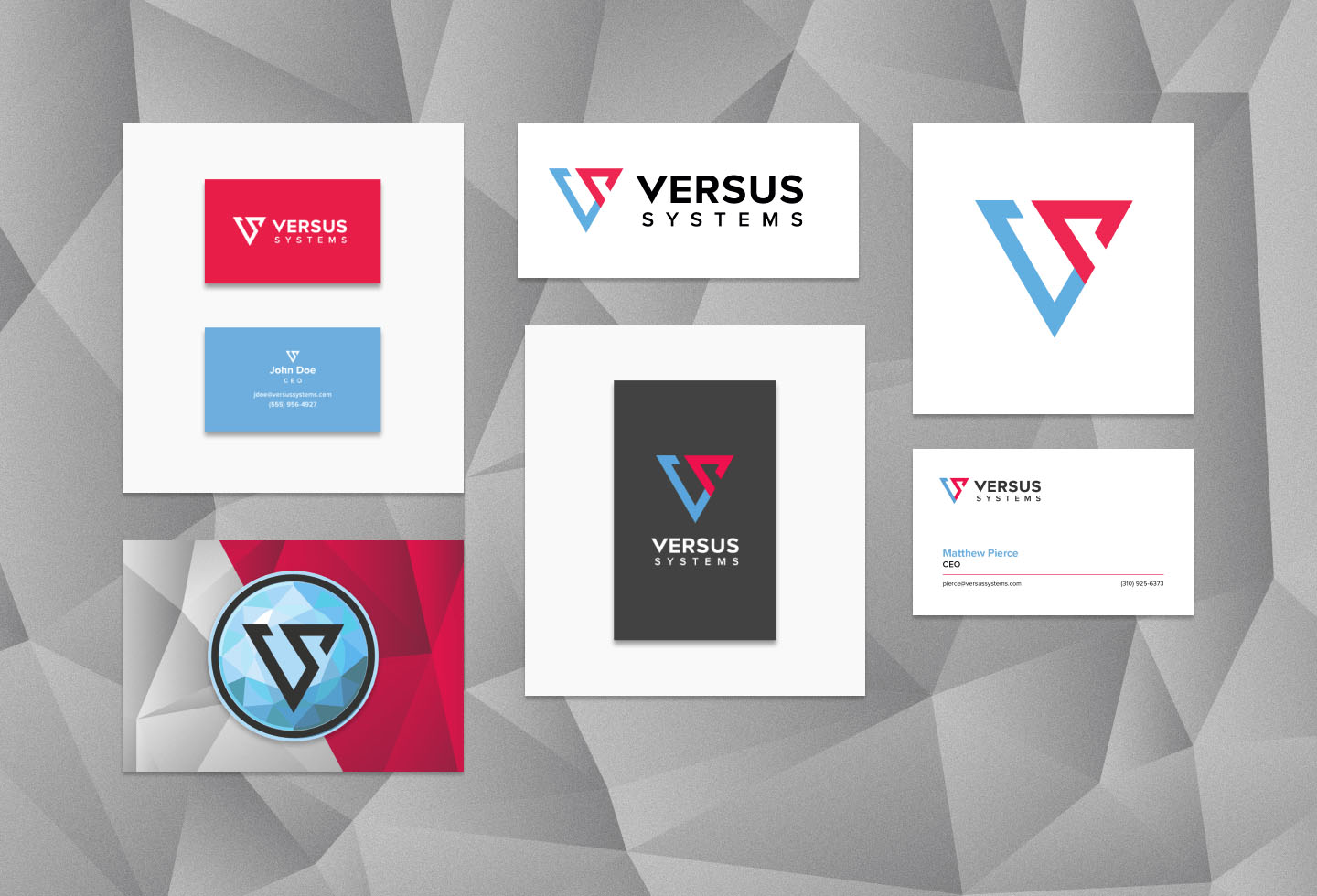 mockups of VS brand assets