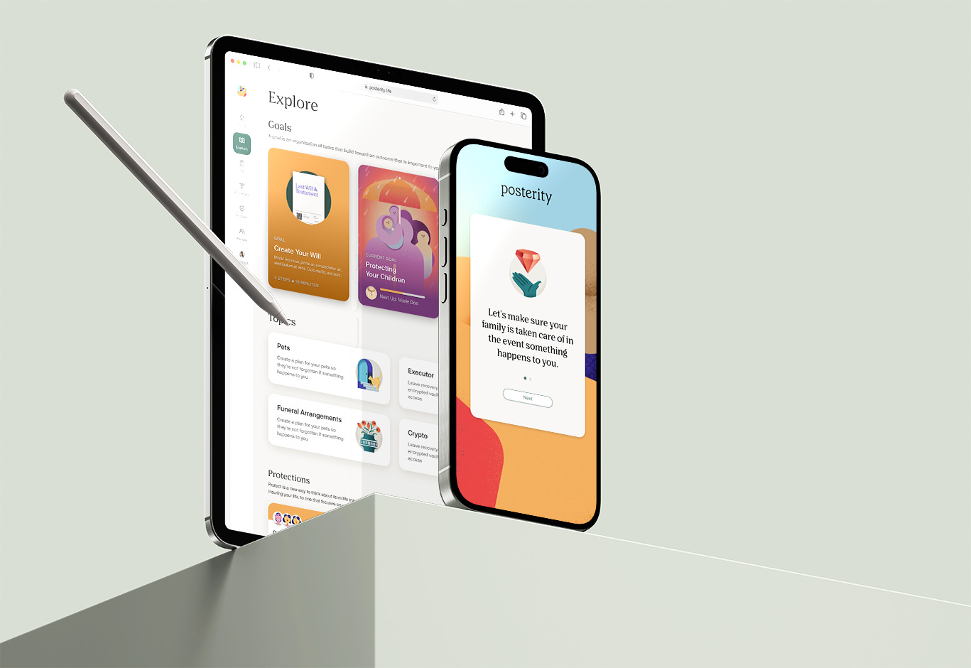 Mockup of app design on ipad and iphone