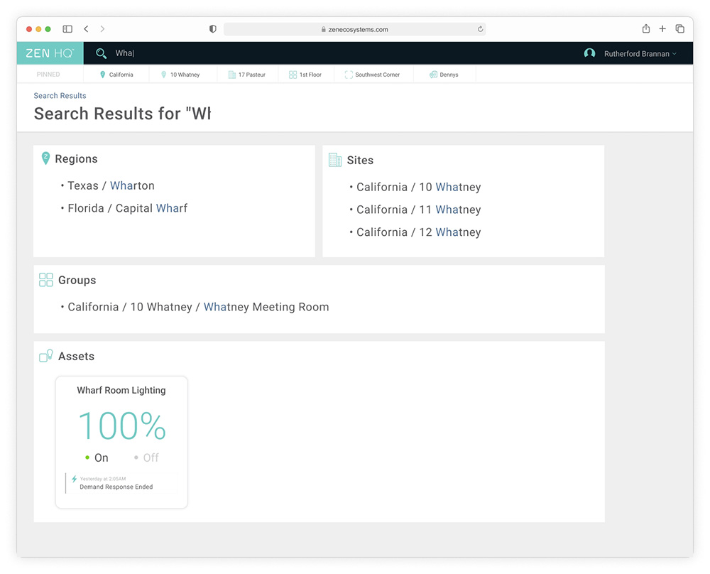 ZenHQ Search screen