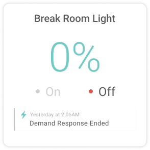 lighting switch UI with demand response alert