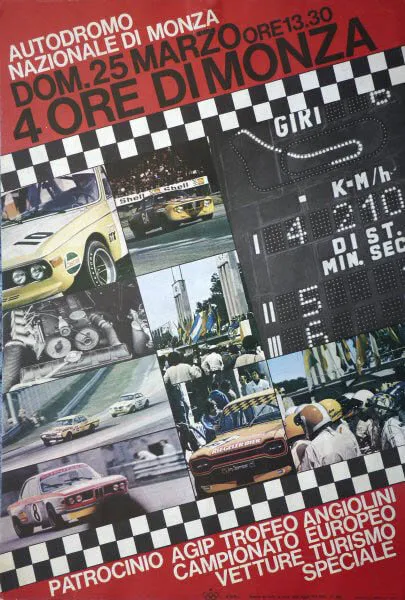 Originalni poster trke u Monci 1973.