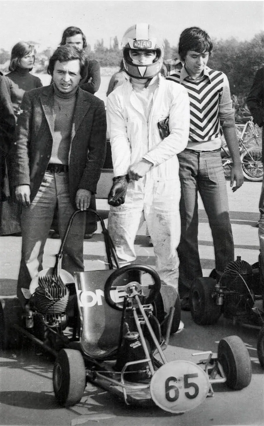 Rani radovi: Na karting trci 1973. godine, u društvu braće Dragoj, Marković (desno) je sakupljao prva znanja o tehnici i motorima