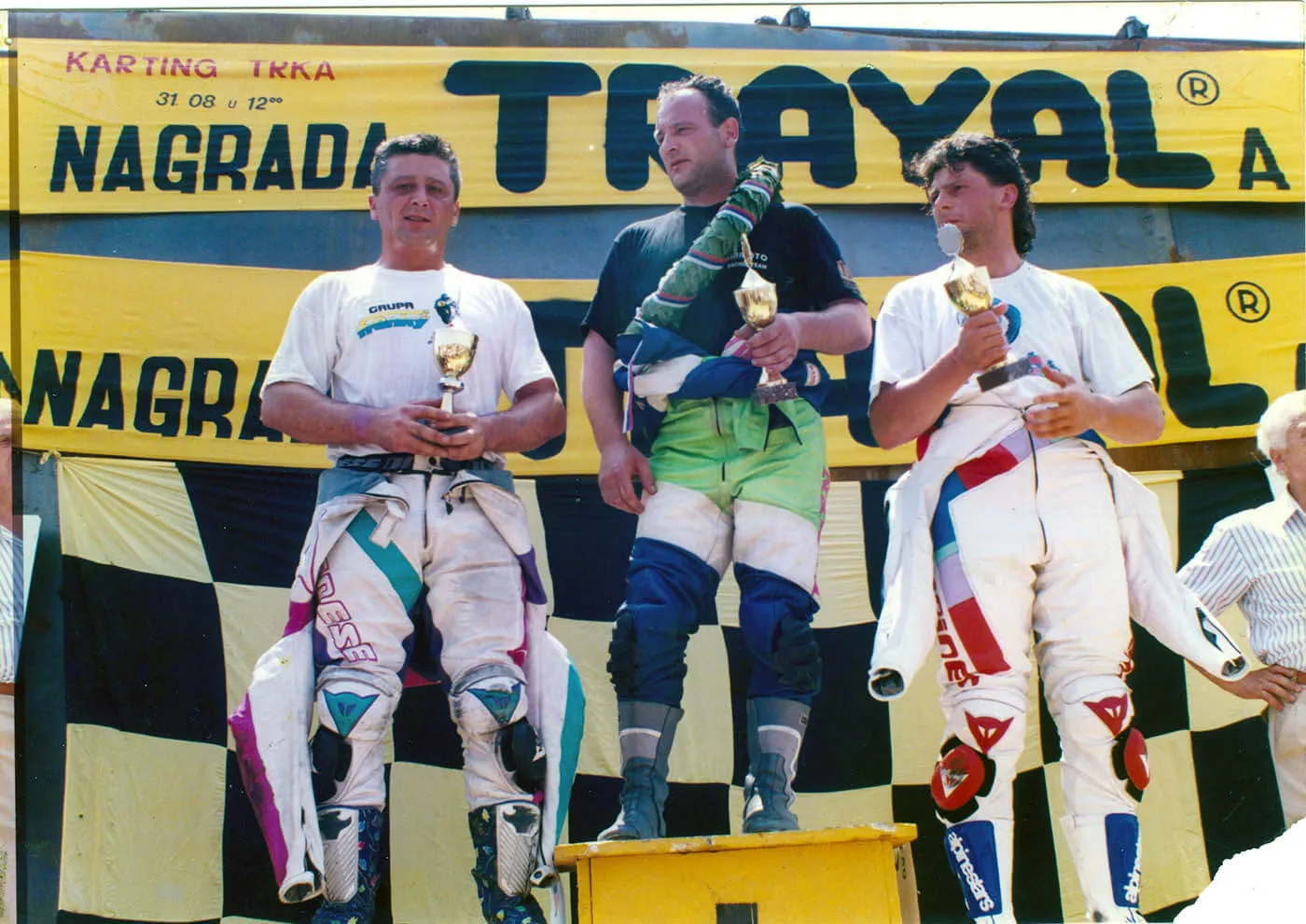 Omiljena trka karijere, bez obzira na to što nije pobedio: Mihailović (levo), u društvu pobednika i velikog prijatelja, Dragana Stankovića i Radovana Rodića Rode (desno)