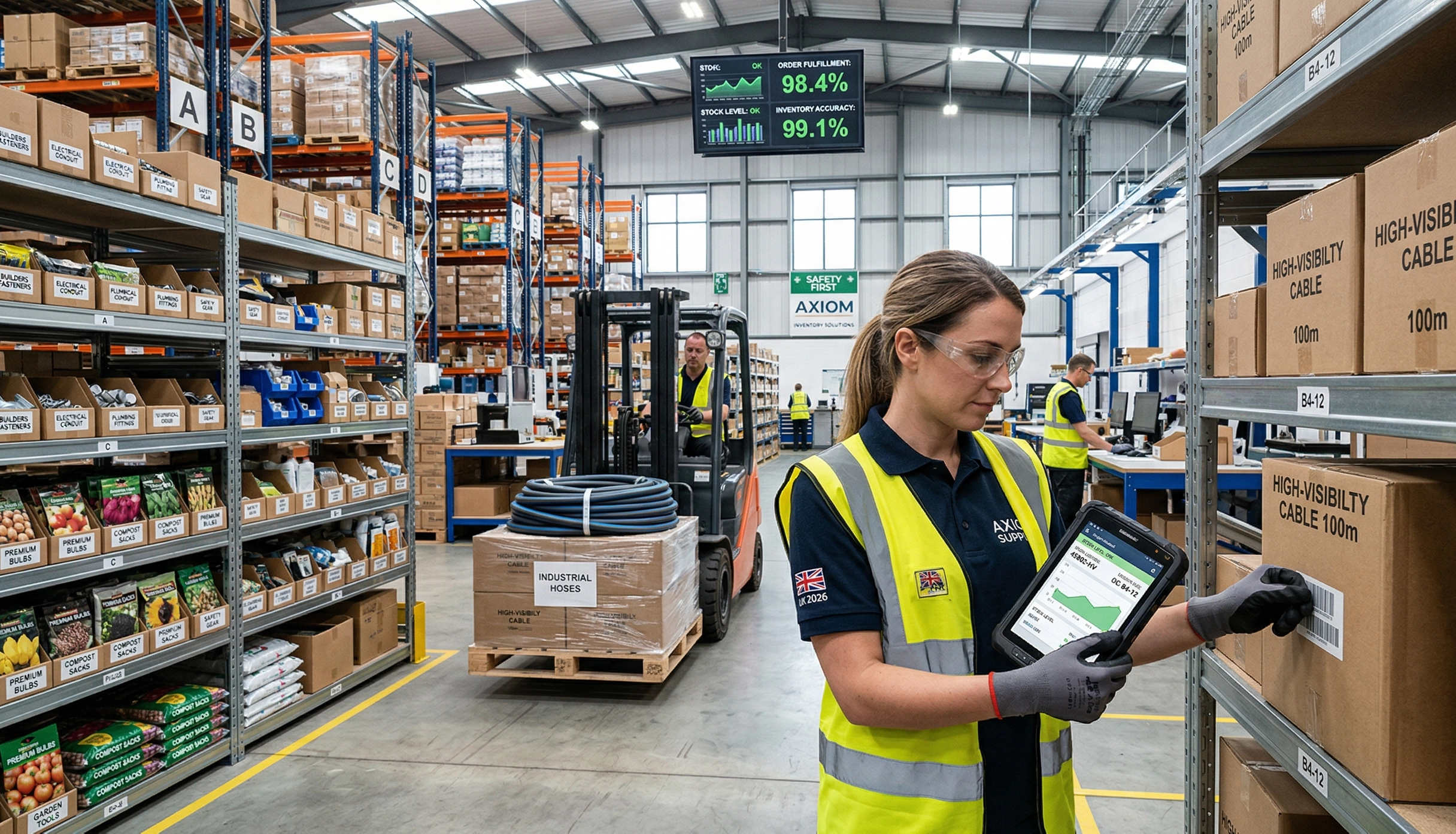 Warehouse picker doing stock take using Profit4 software