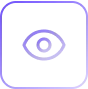 Gray eye icon with a diagonal line crossing through it, indicating hidden or invisible.