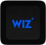 Blue 'WIZ' text logo with a small star above the letter 'Z' on a black background.