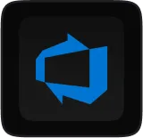 Blue Microsoft Azure DevOps logo on a dark background.