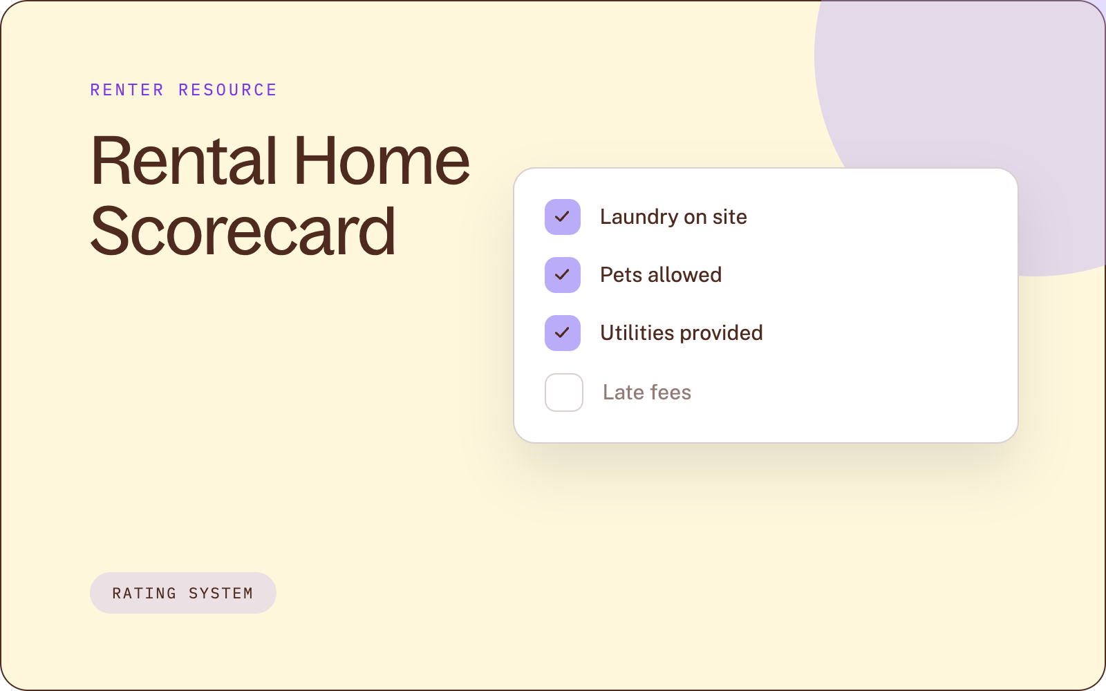Rent with Clara Rental Home Scorecard