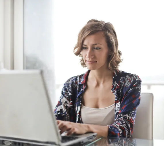 Woman with computer