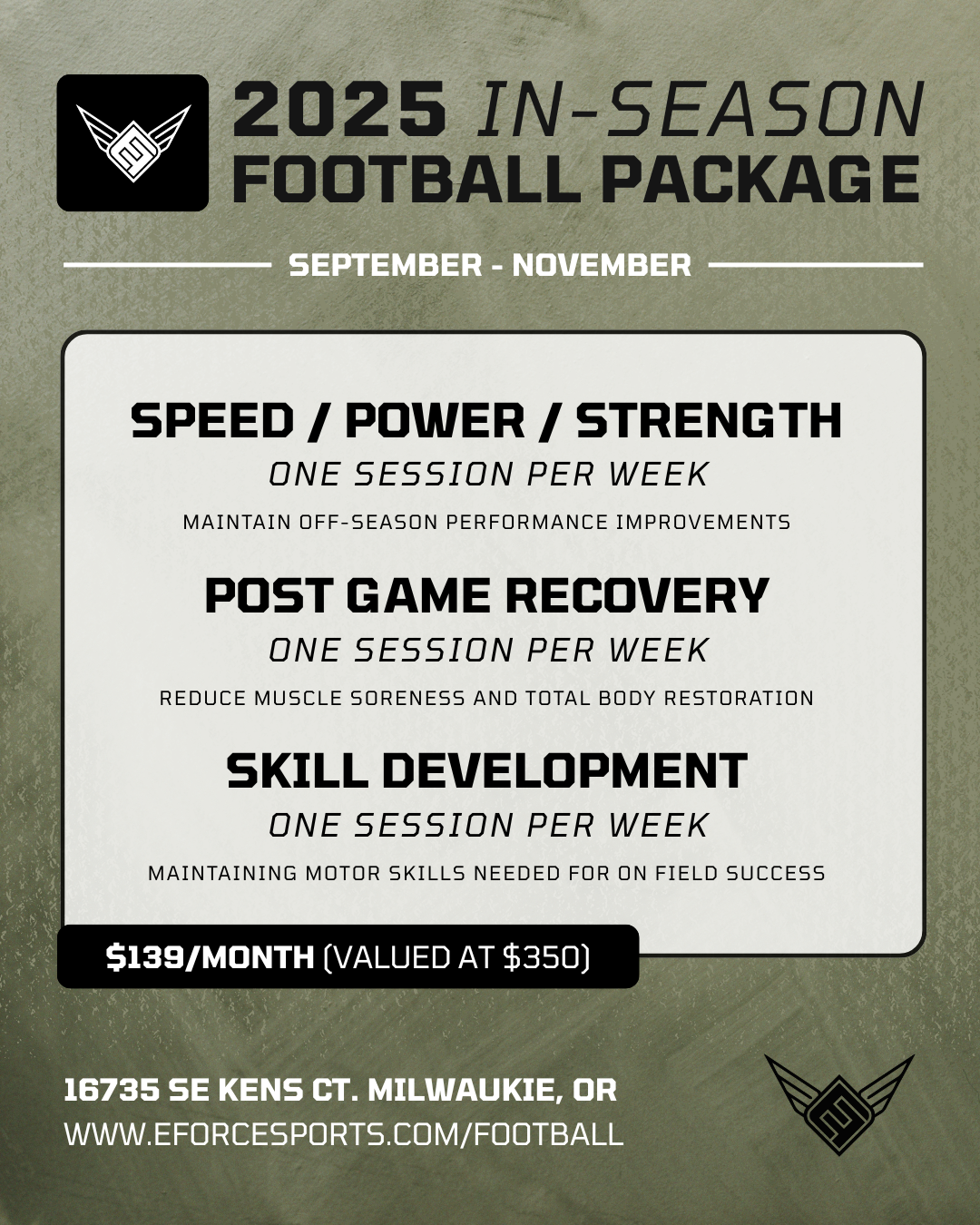 EForce Football In-Season Program