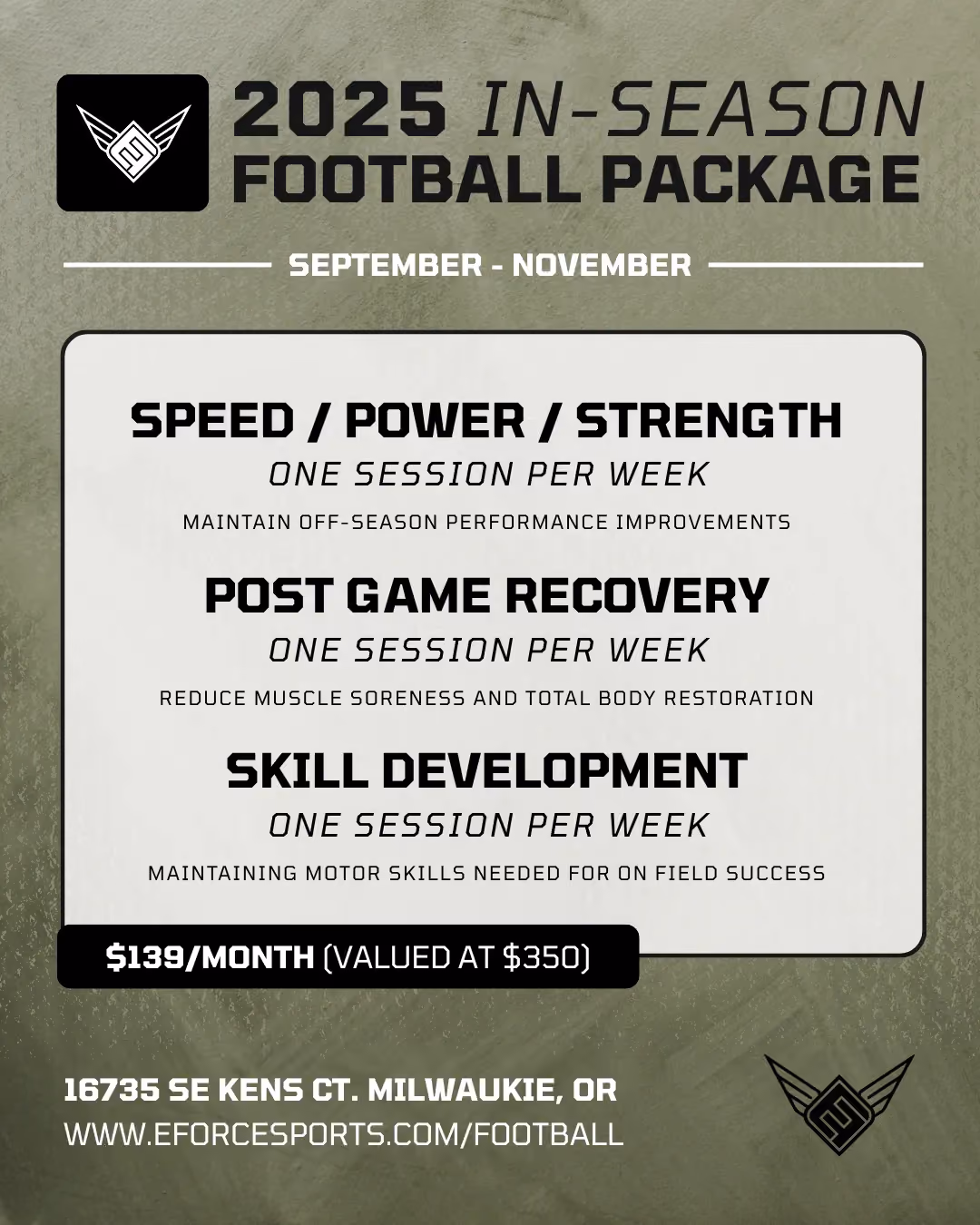 EForce Football In-Season Program