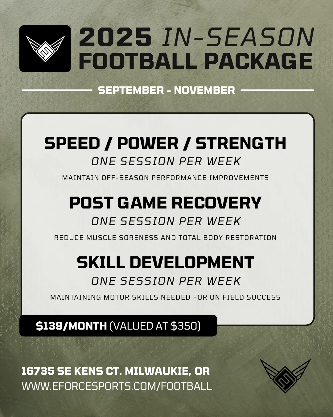 EForce Football In-Season Program