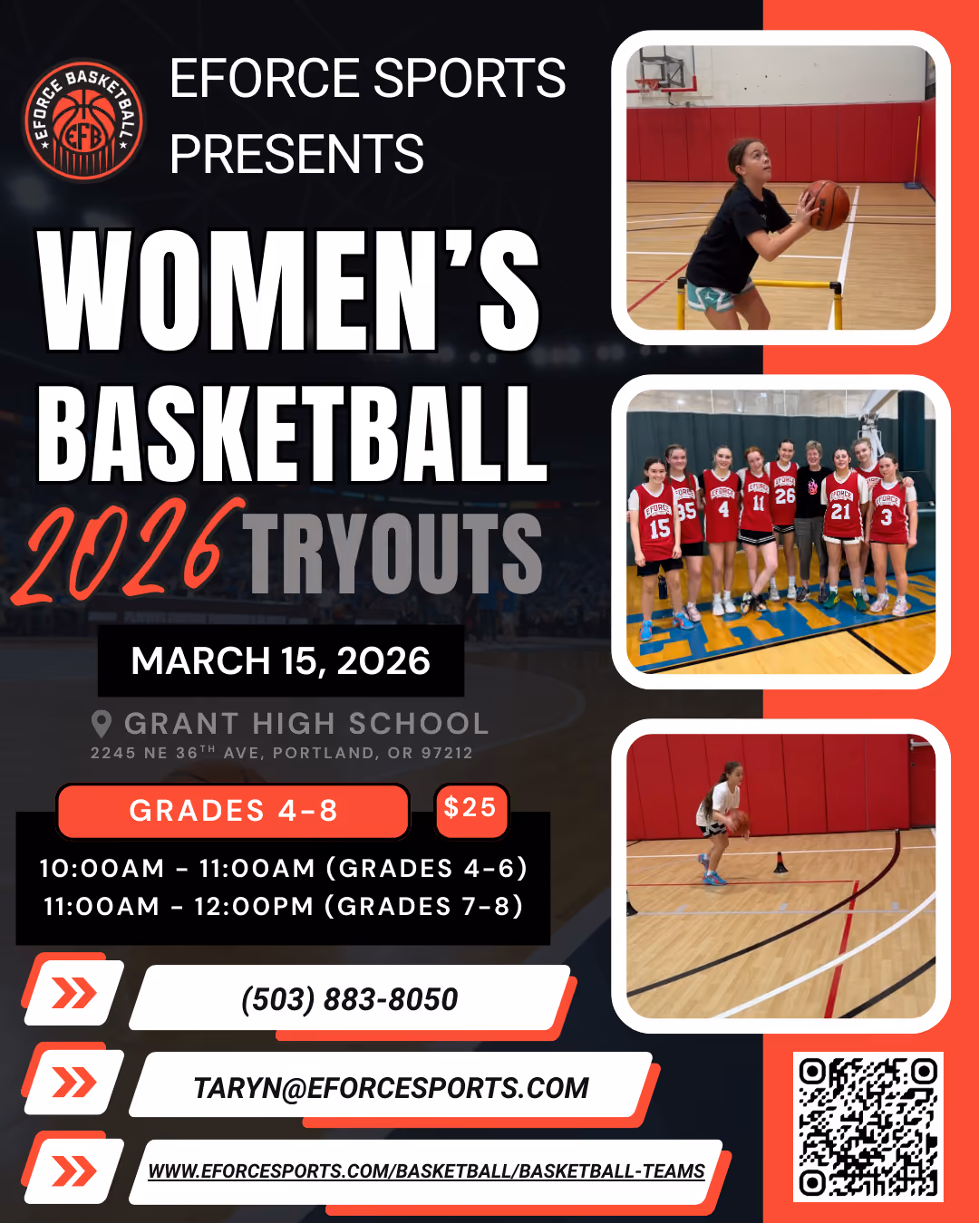 EForce Girls Basketball Tryouts Spring/Summer 2026