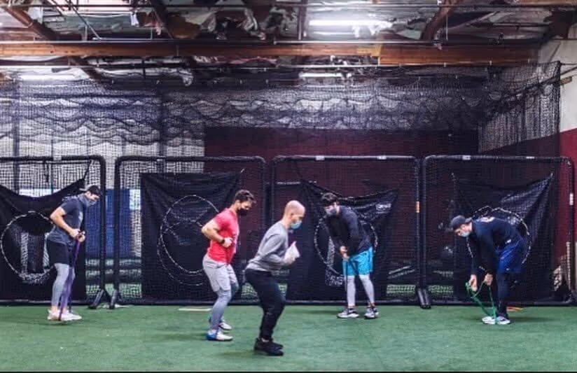 Group of man in a training facility