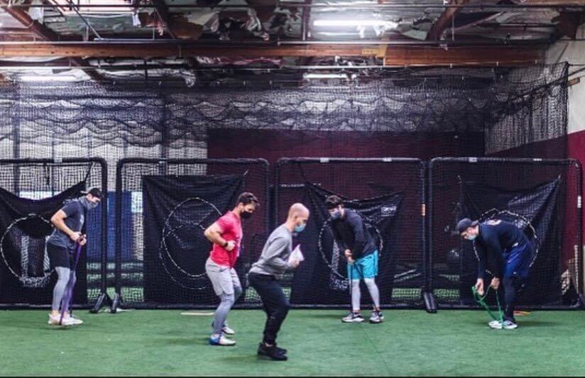 Group of man in a training facility