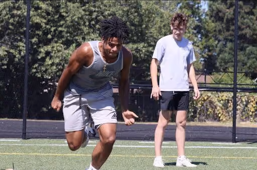 Black man doing drills