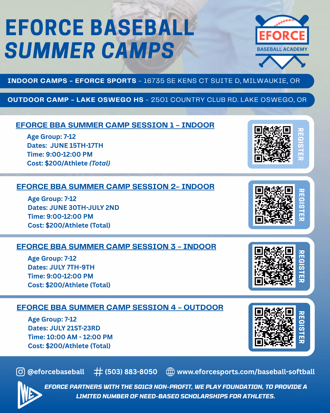 EForce BBA Summer Camps