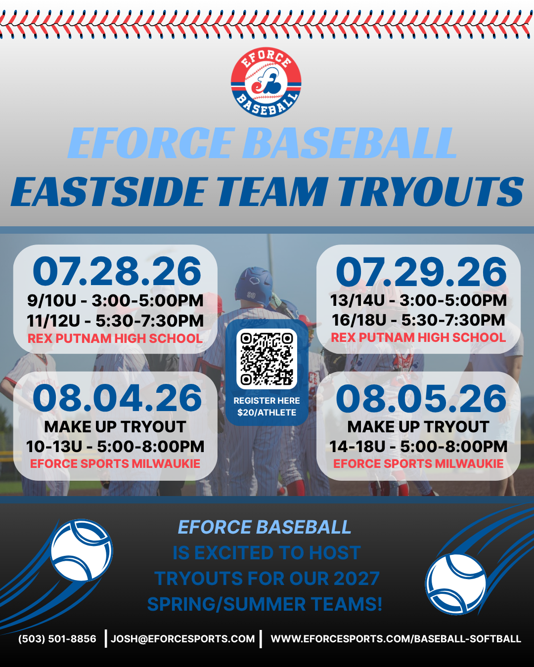 Eastside EForce Baseball 2027 Team Tryouts