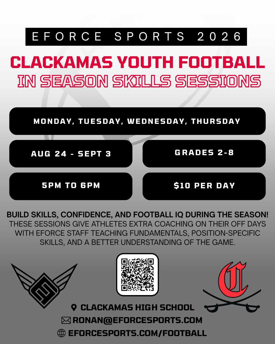 Clackamas Youth Football In-Season Training