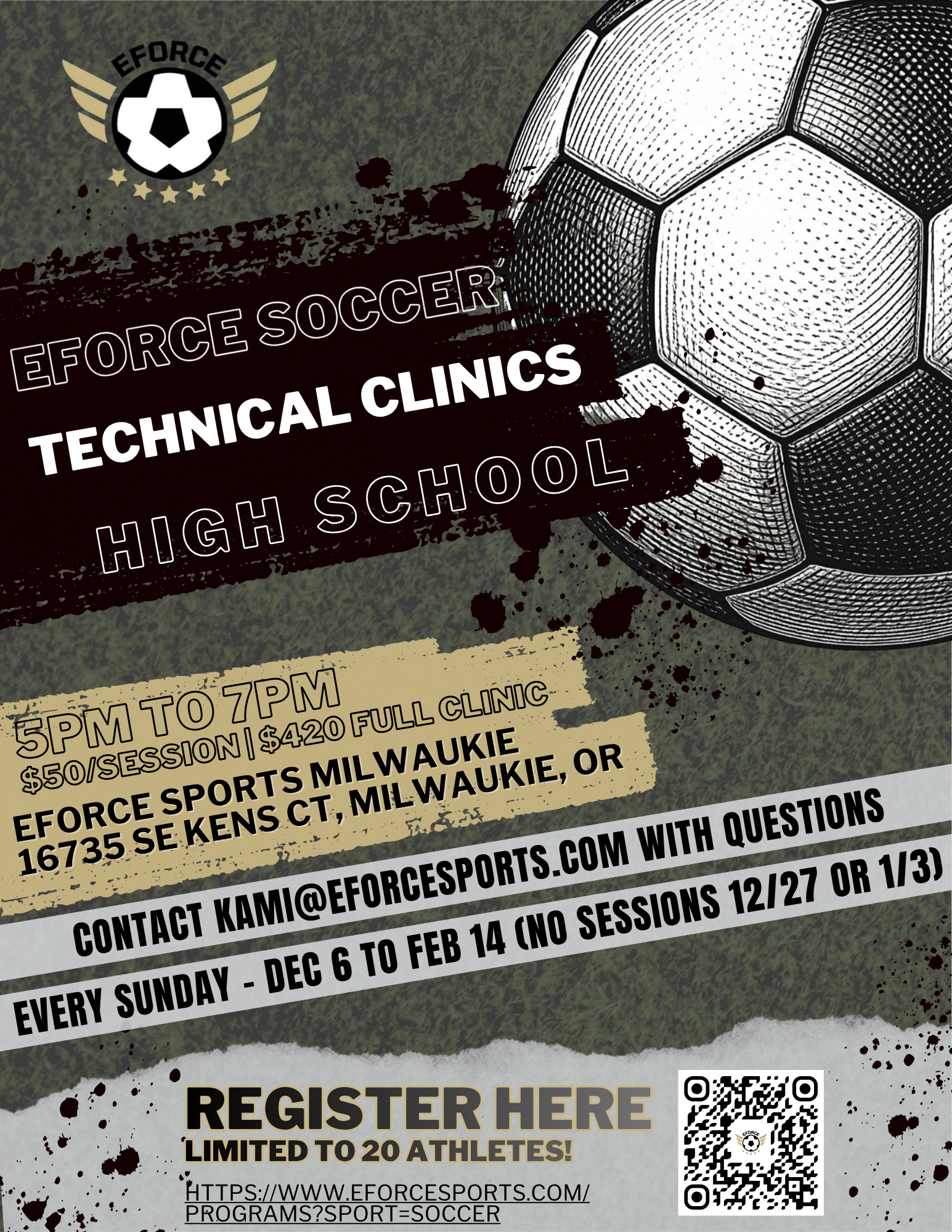 EForce Soccer High School Technical Clinics