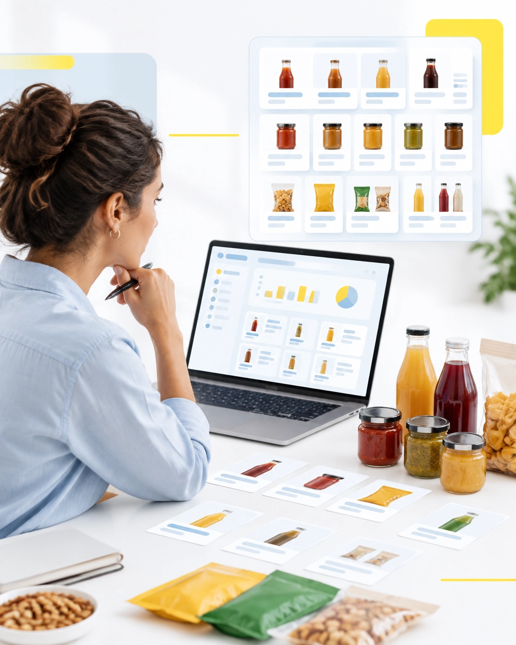 Food producer organizing a centralized product and customer catalog