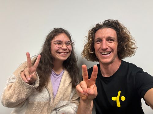 Carlos and Laura at the Wellington office