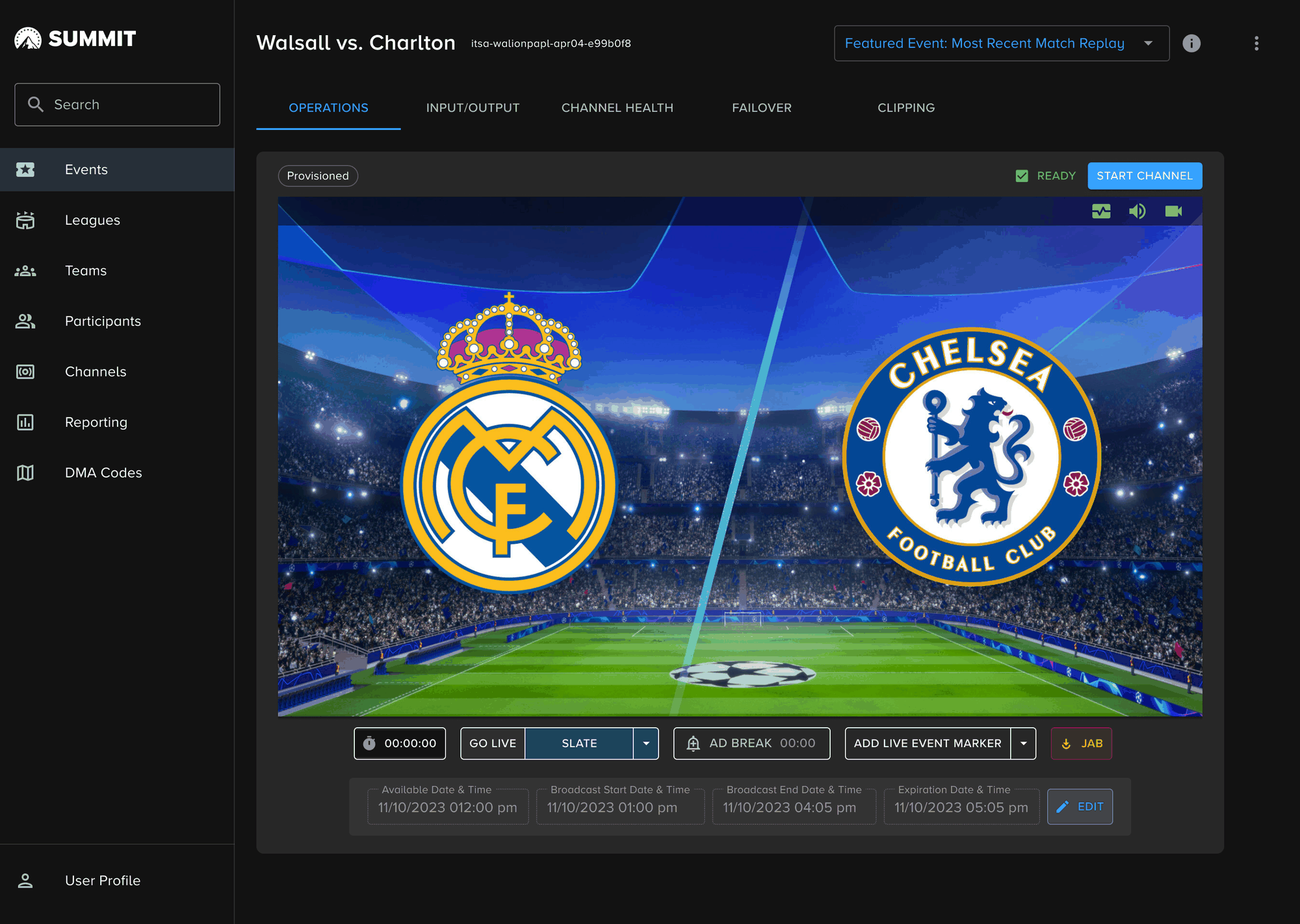 After - One responsive row for the live actions. Ad Break carries its duration. Timing is the row below, where the operator can edit and save new times.