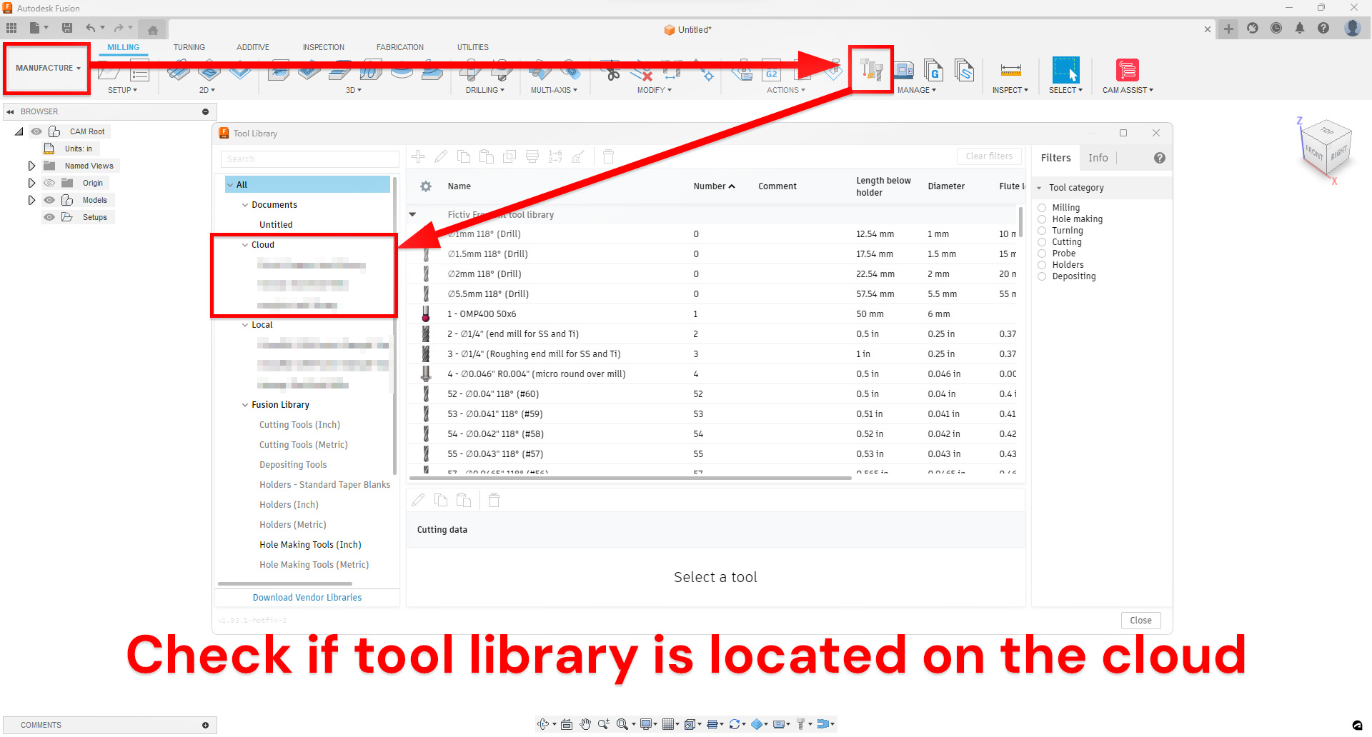 access cloud libraries in fusion