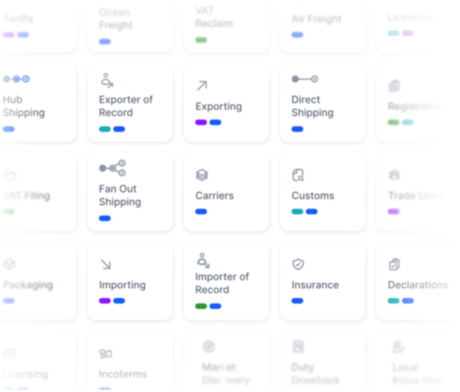 Services Stream covers: exporting, importing, customs, carriers, insurance, declarations and more