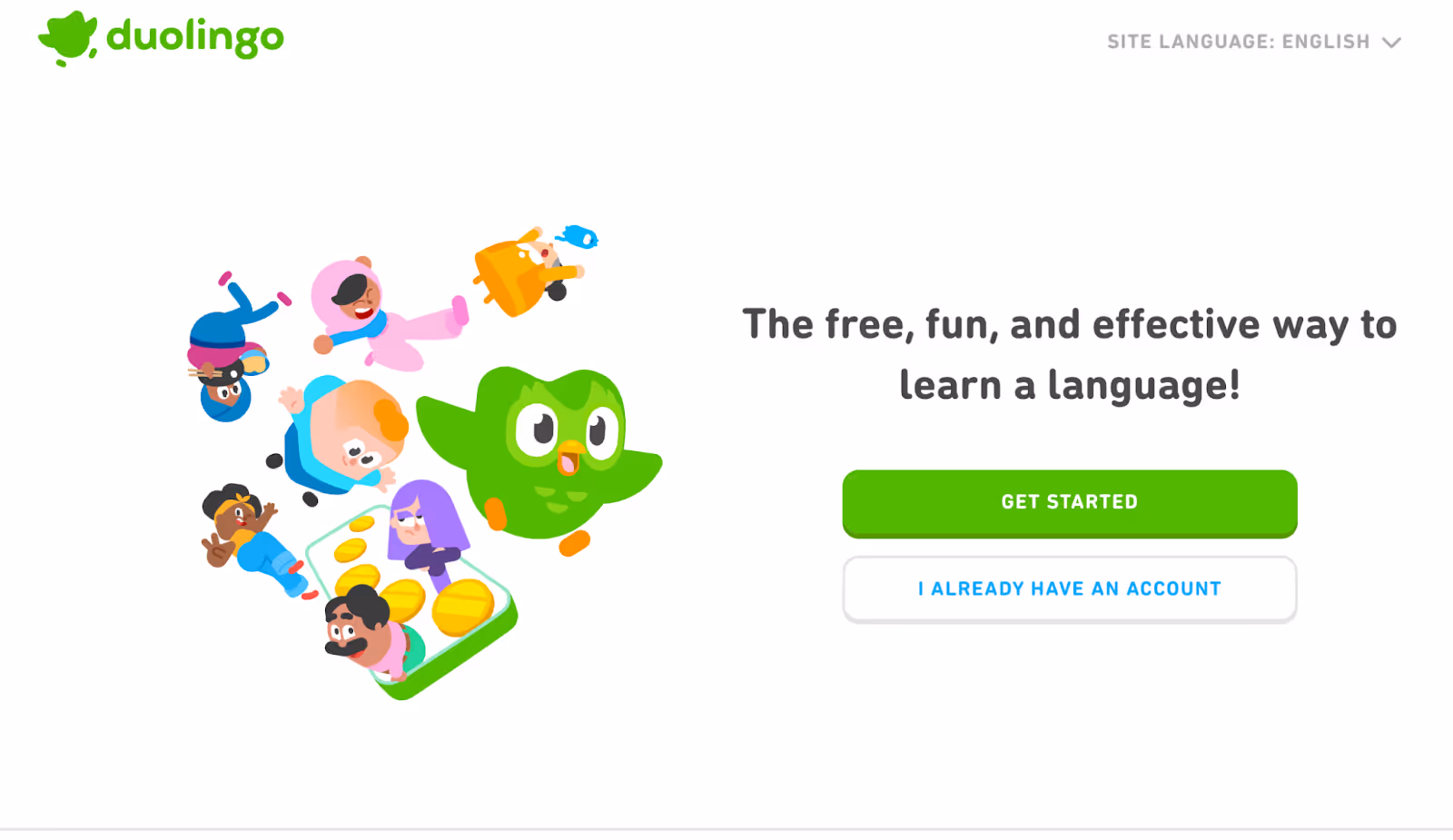 Duolingo typography example.