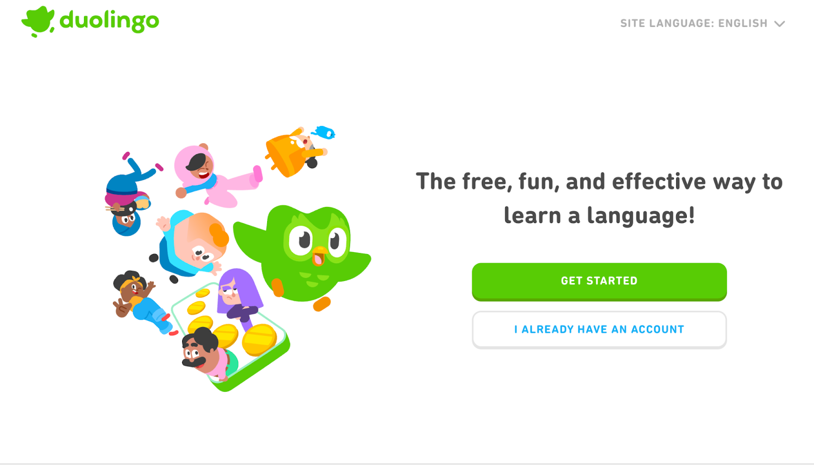 Duolingo typography example.