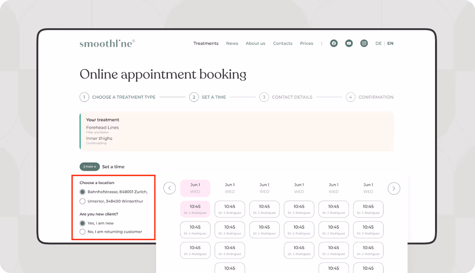 Filter UI with radio buttons for single-option selection