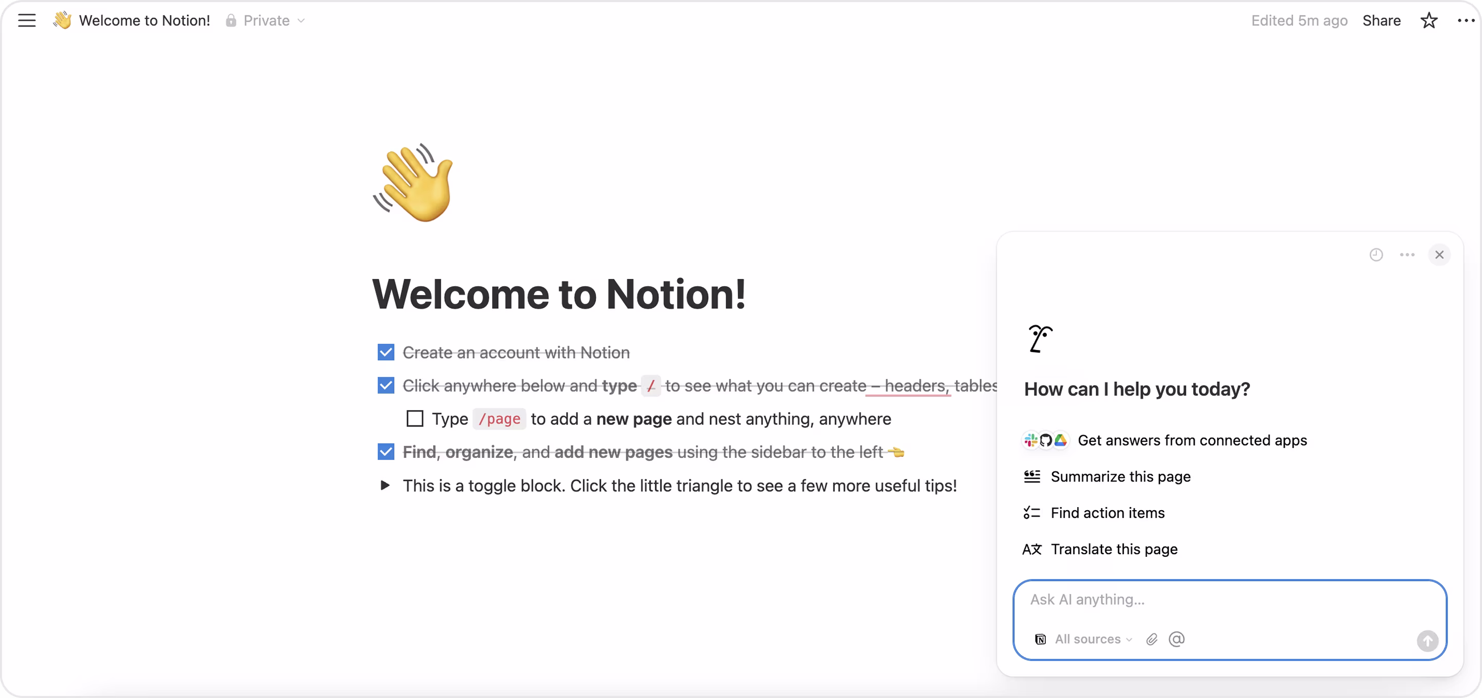 Notion AI Chatbot UI