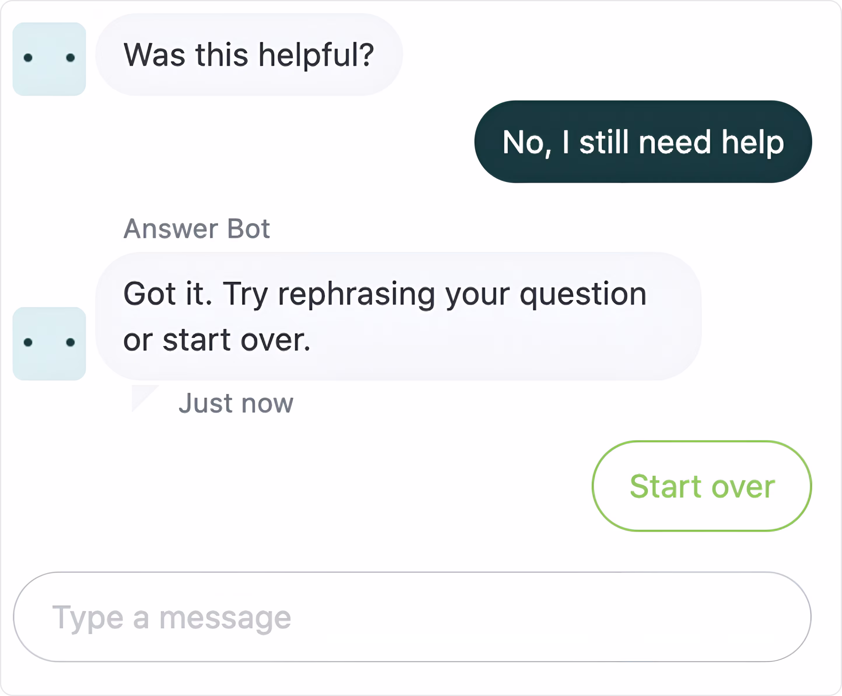 Zendesk Chatbot interface example