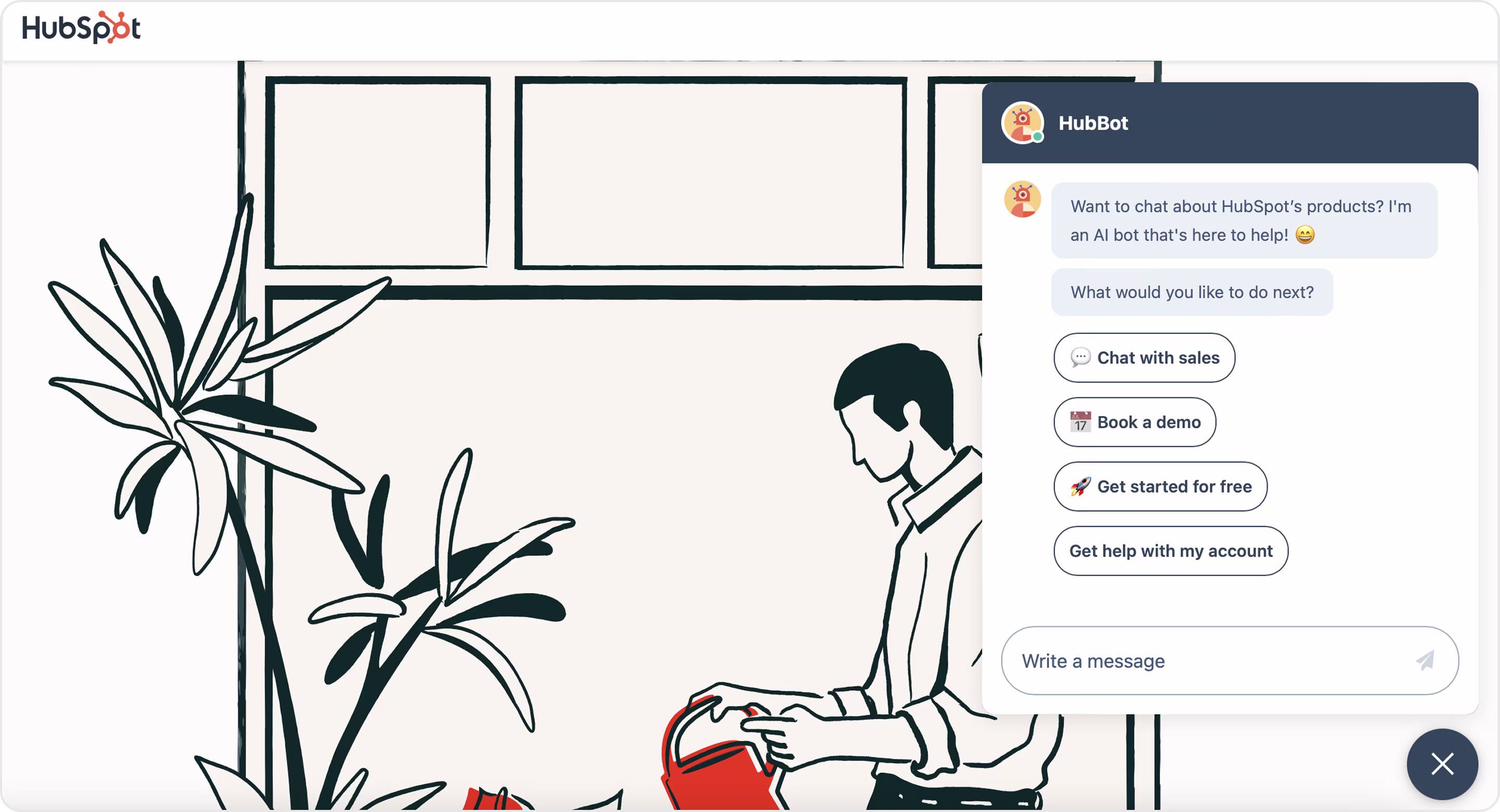 HubSpot Chatbot user interface