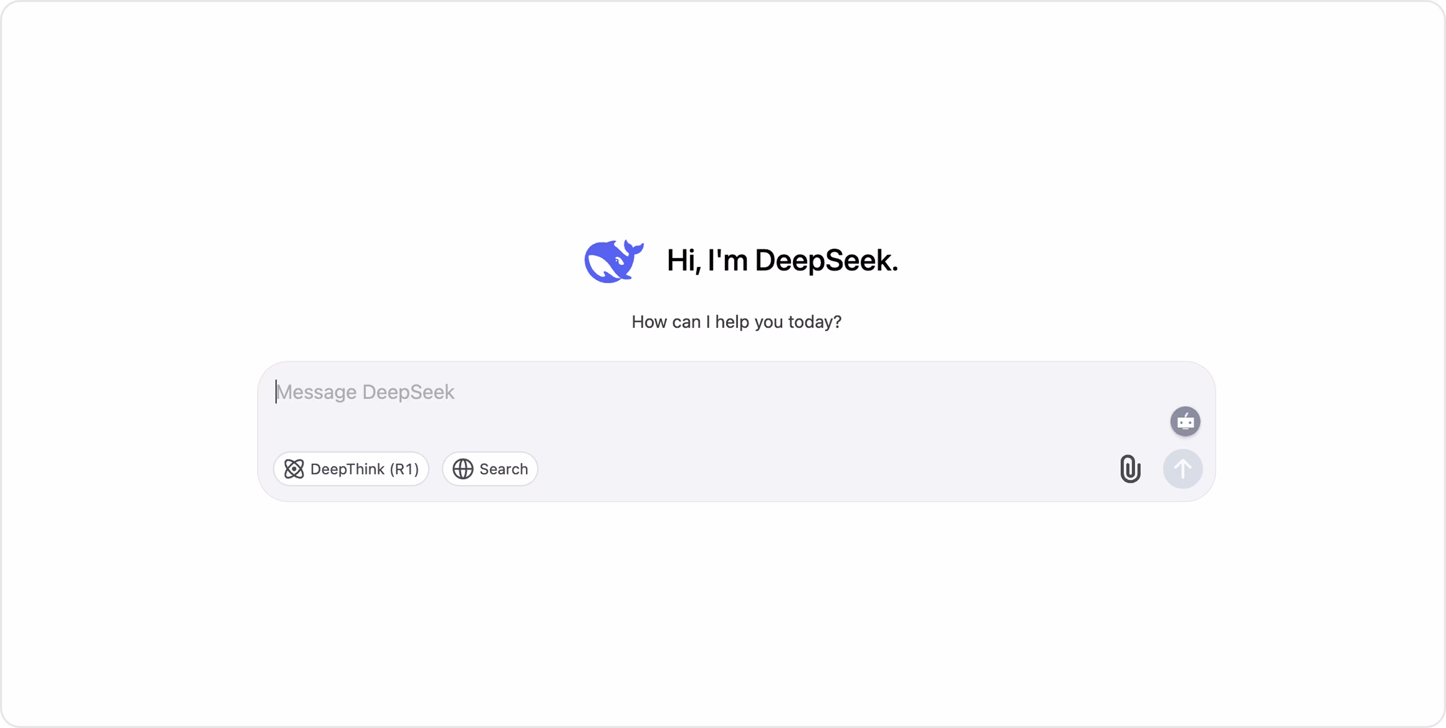 DeepSeek home UI example