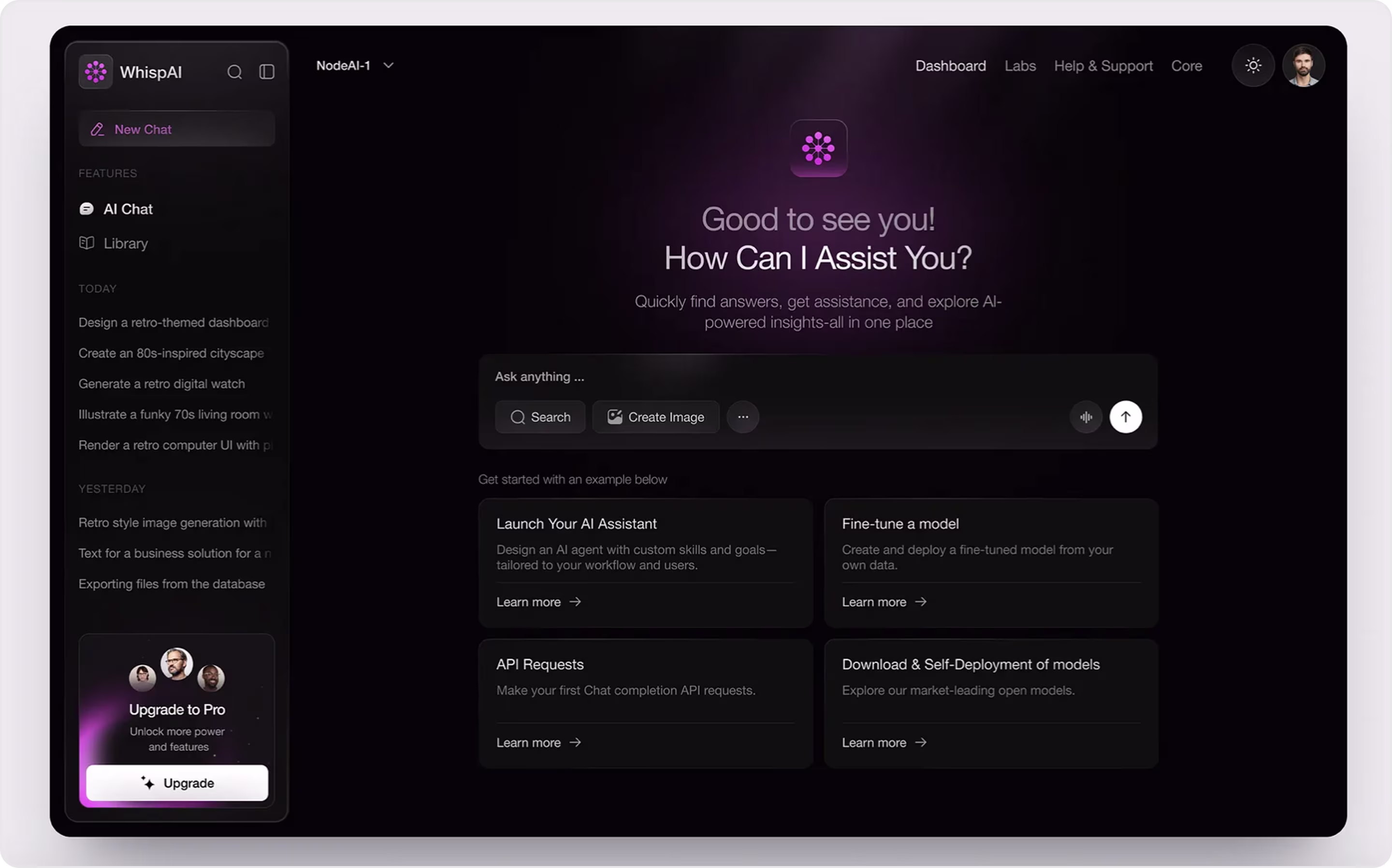 Chatbot UI design concept
