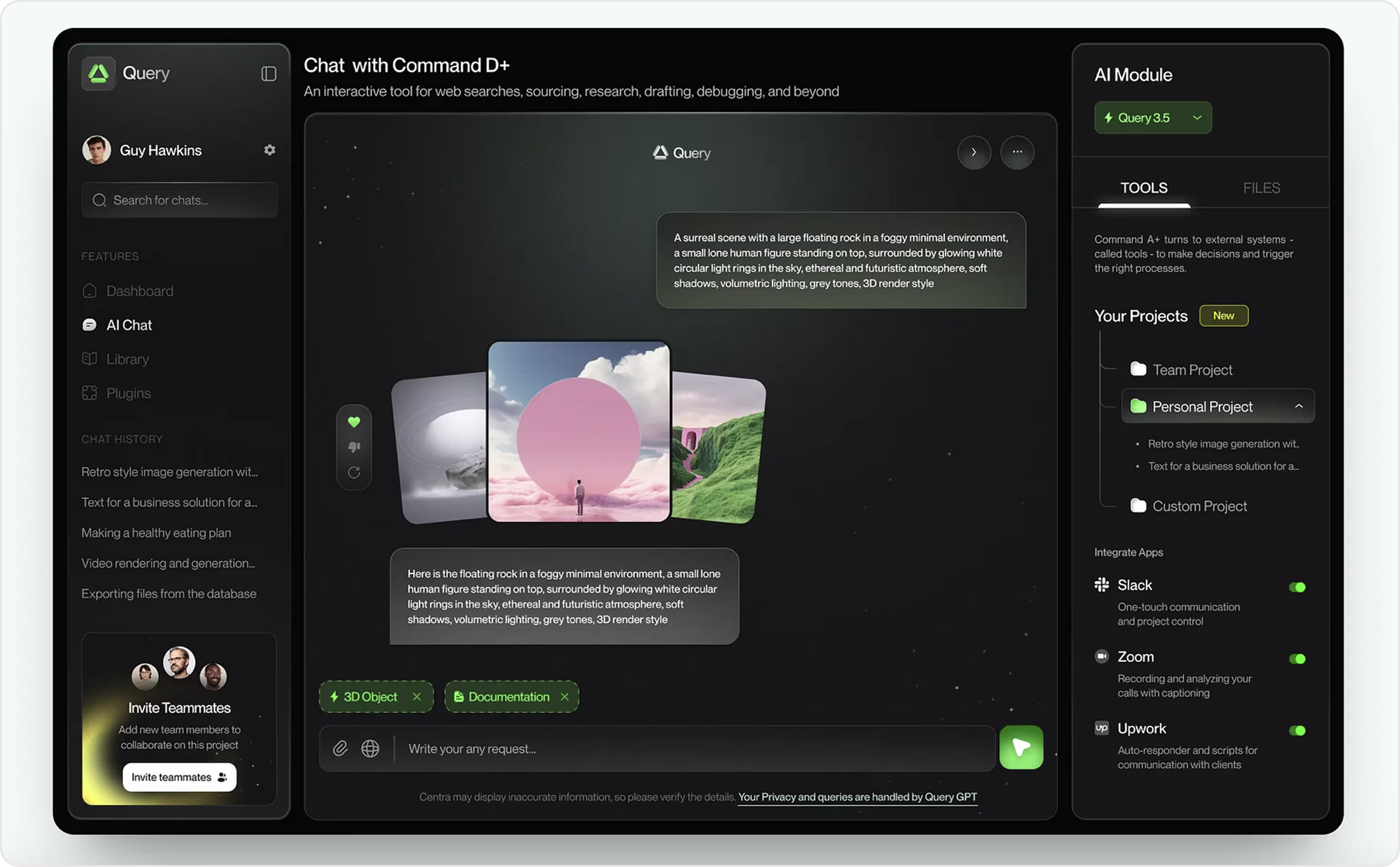 Chatbot UI design example