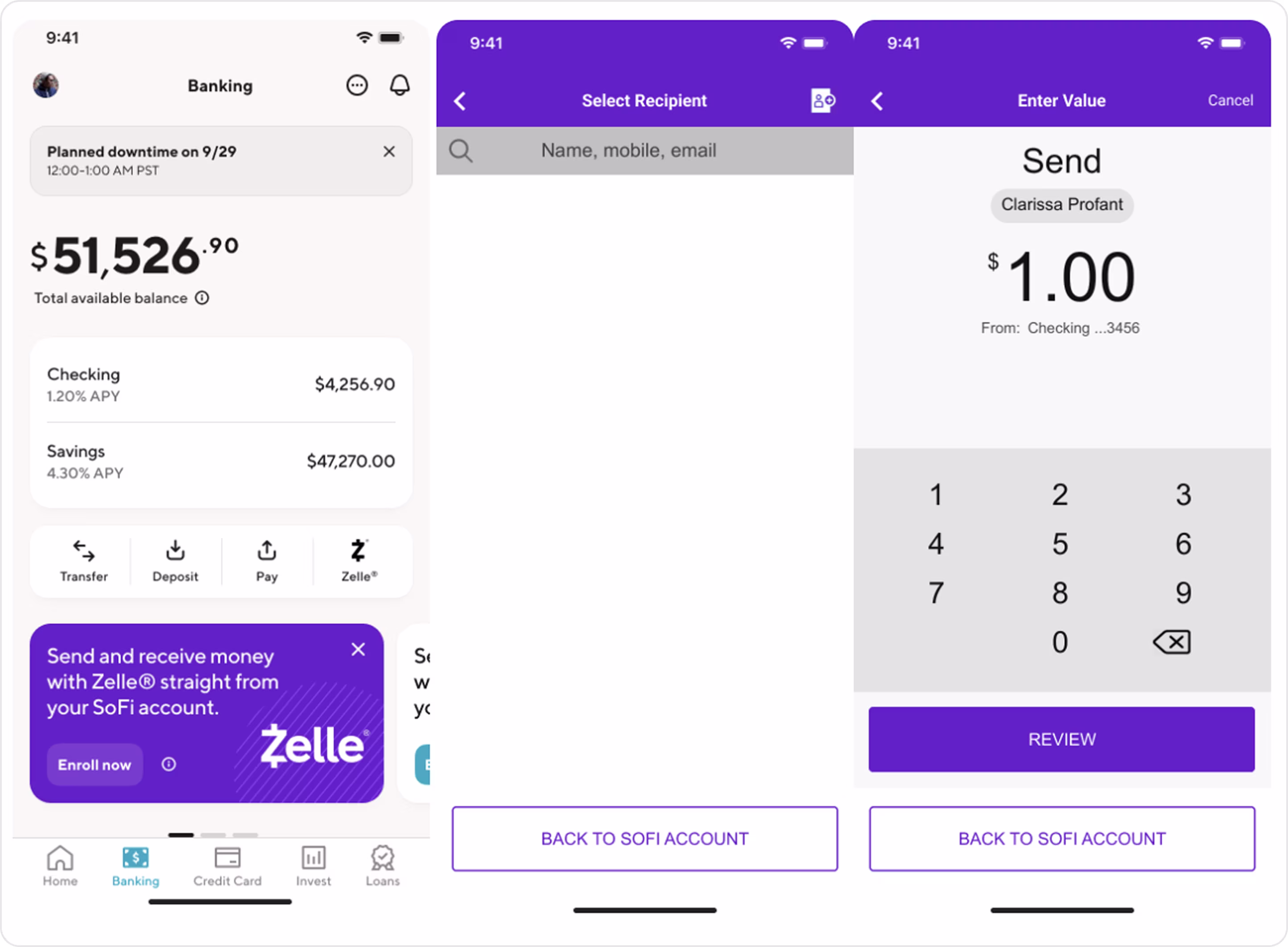 SoFi payment form