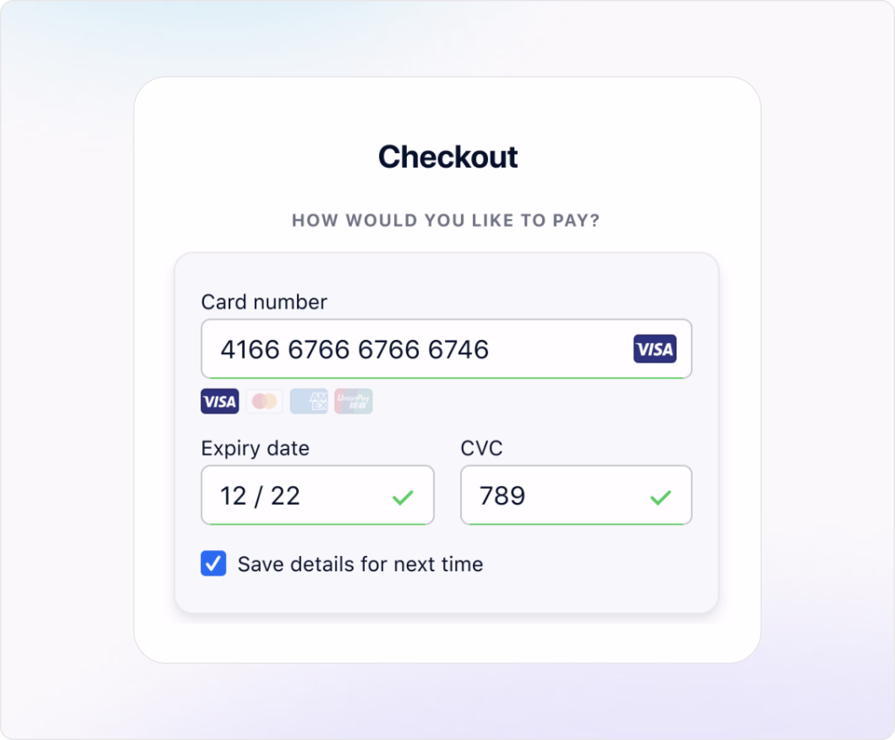 Adyen checkout form