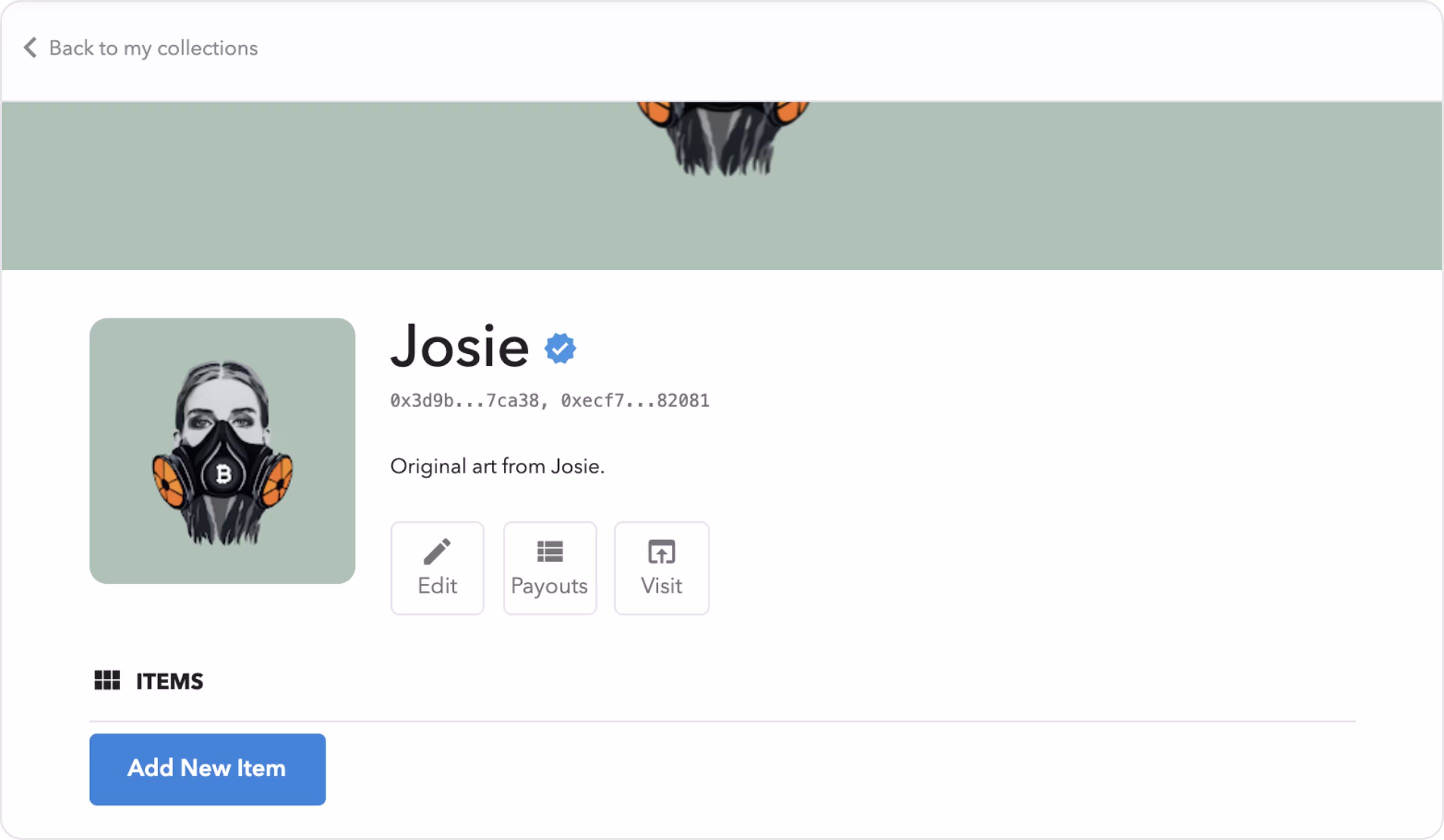 OpenSea account management form