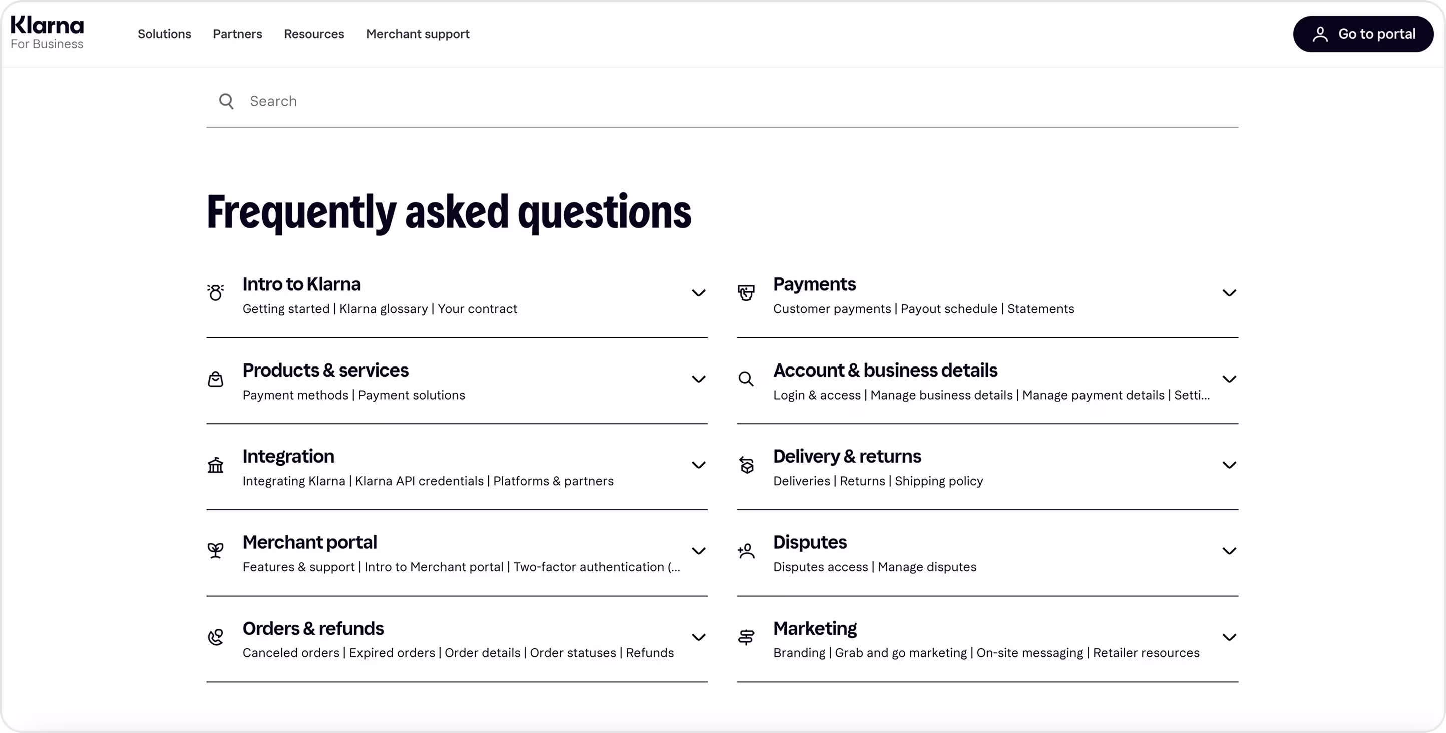 Klarna support form