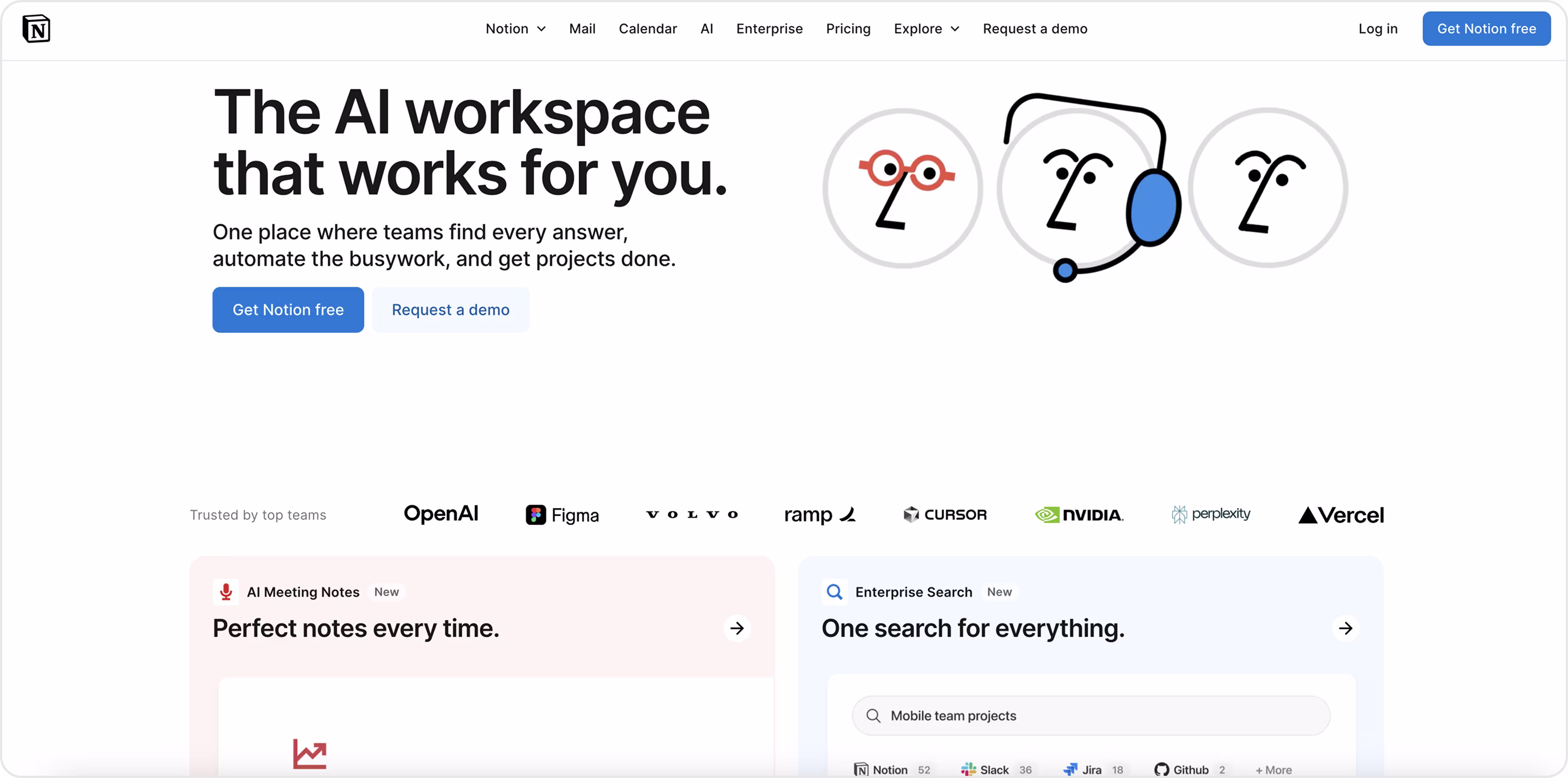 Notion website design