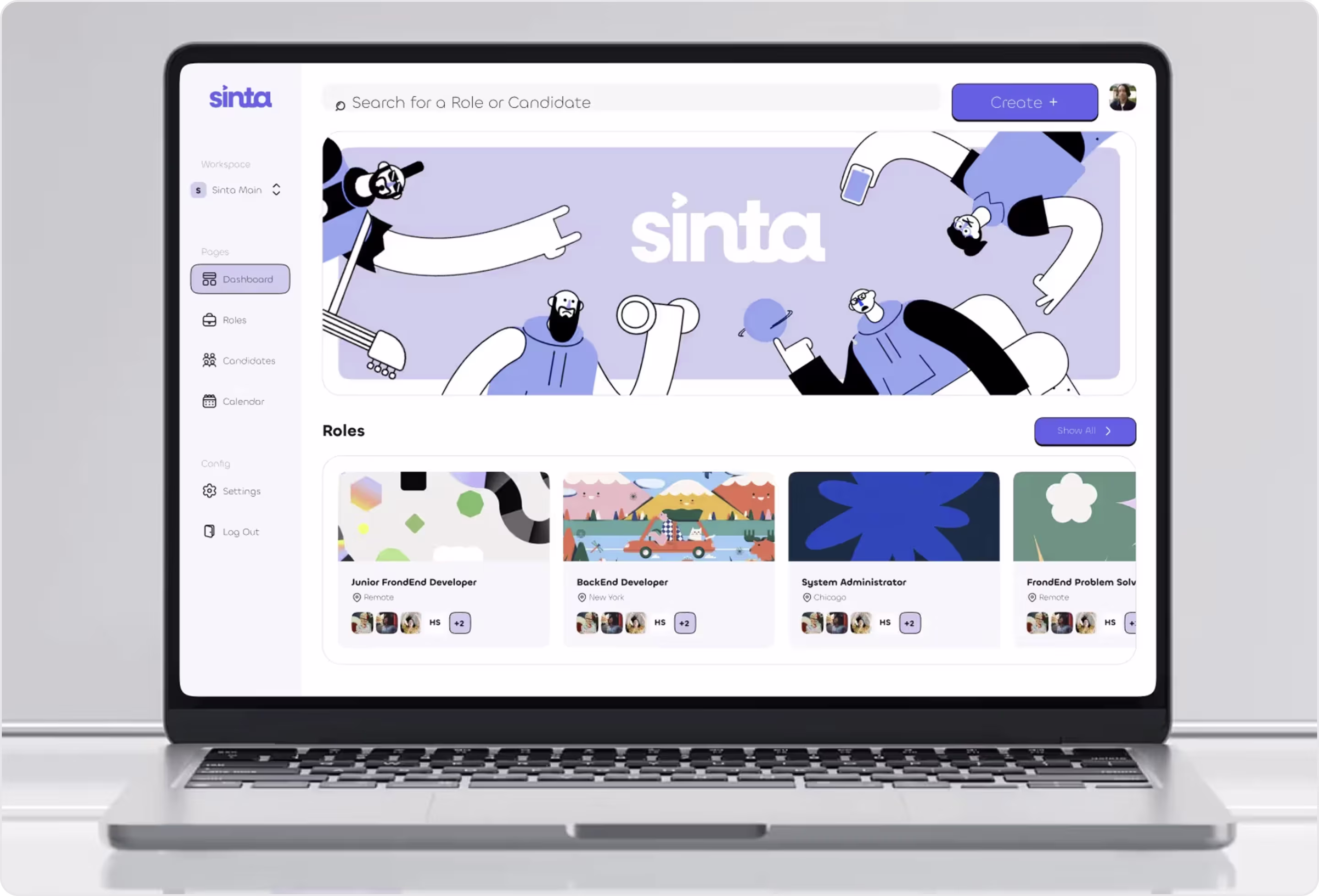 Sinta website design