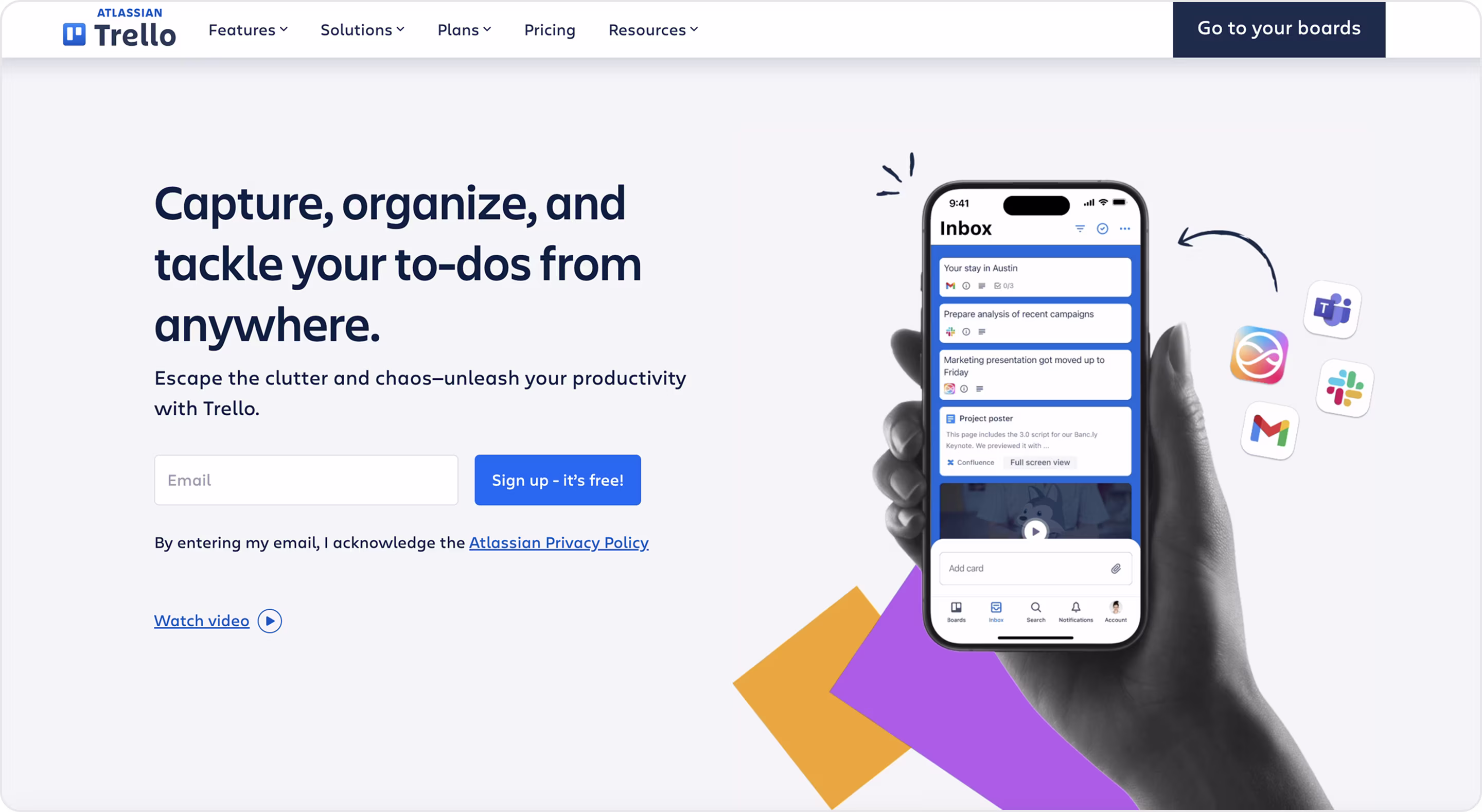 Trello website design