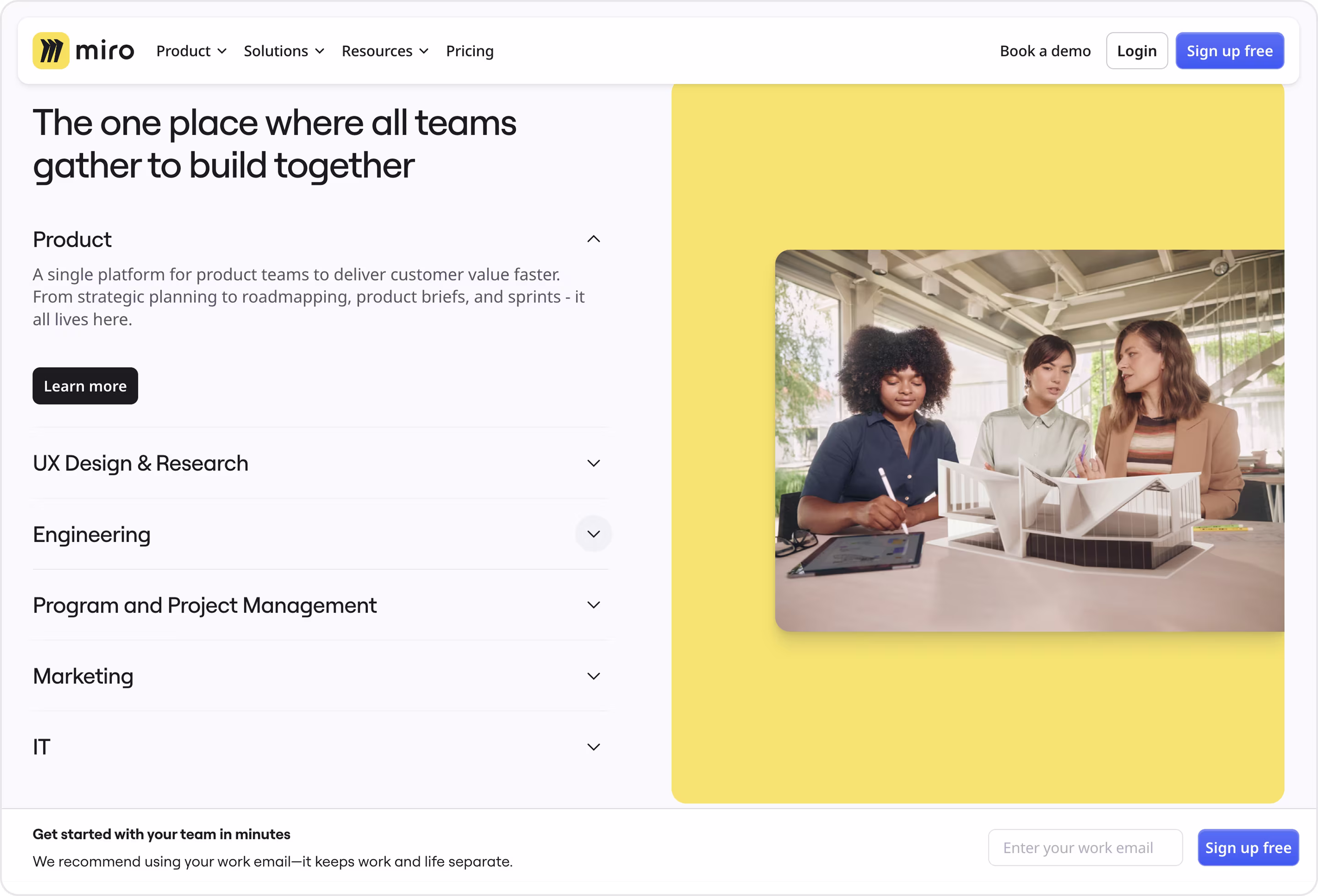 Miro website design