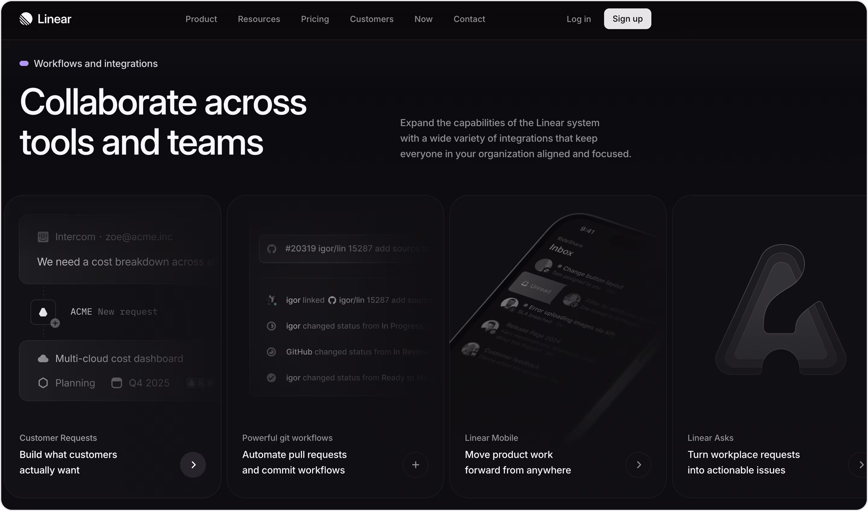 Linear website design